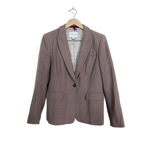 Banana Republic Blazer Size 14 Brown Wool Blend One-Button Jacket